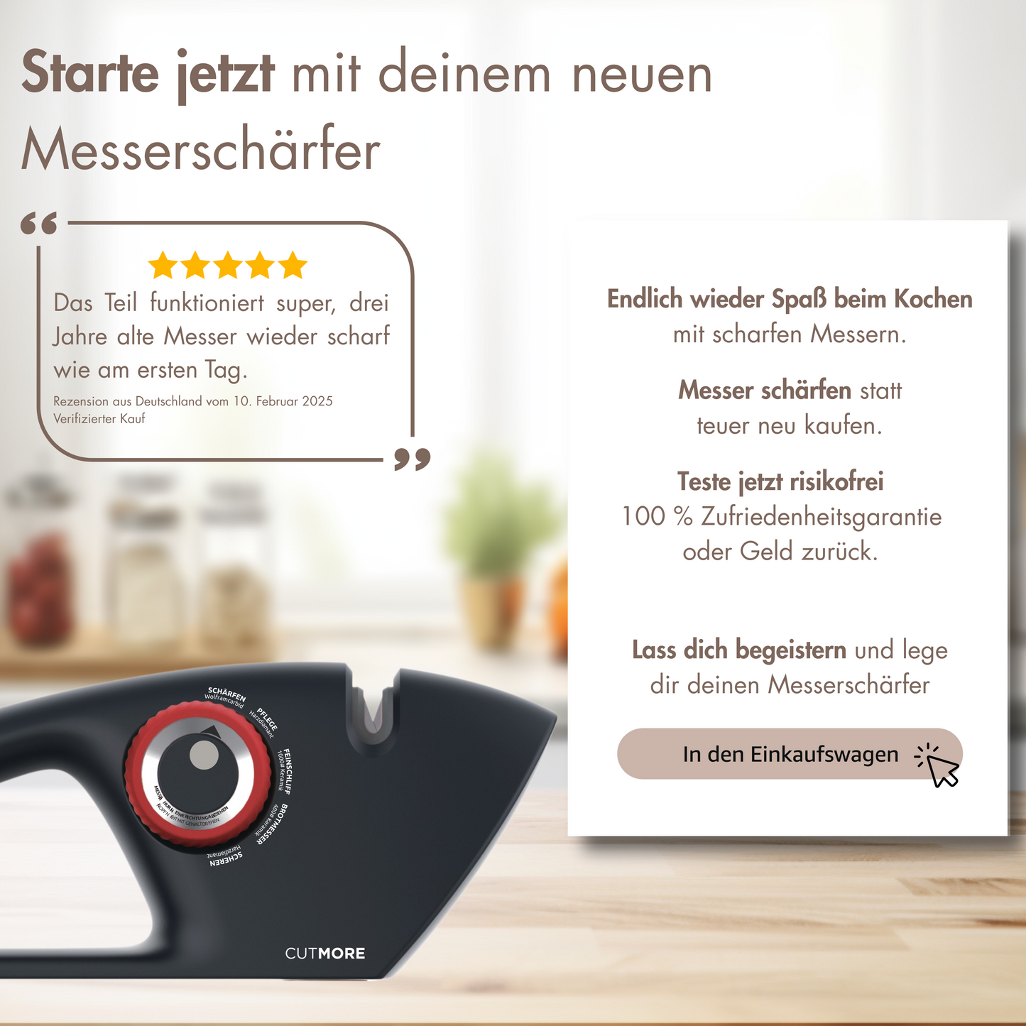 CUTMORE 5-In-1 Diamant Messerschärfer