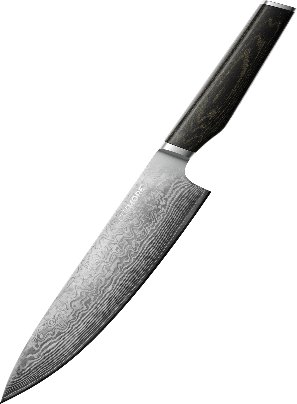 CUTMORE Damastmesser, diagonale Ansicht